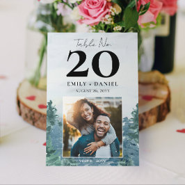 山素朴の結婚テーブル番号（写真5x7）