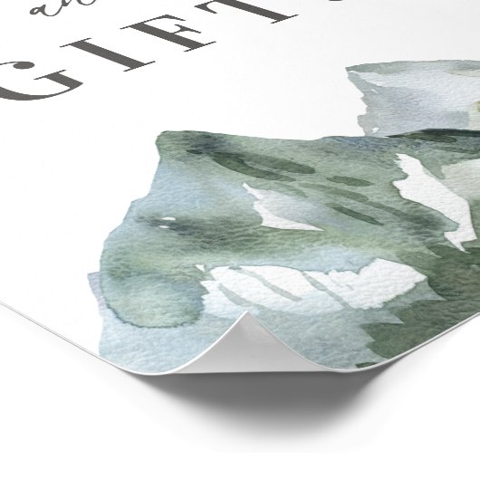 山素朴の結婚式のカードとギフトサイン ポスター (角)