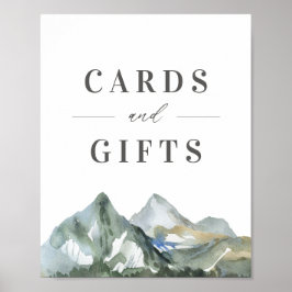 山素朴の結婚式のカードとギフトサイン ポスター