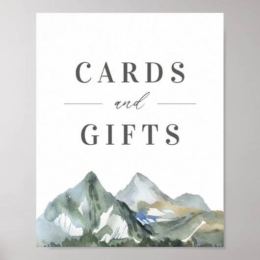 山素朴の結婚式のカードとギフトサイン ポスター (正面)