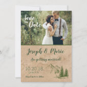 山素朴の結婚式の保存招待状 招待状 (正面)