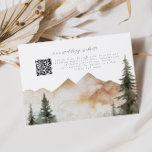 山素朴の結婚QRコードRSVP エンクロージャーカード<br><div class="desc">美しい水彩秋の山景色とフォントのペアリングを特徴とする山婚式RSVPカーエレガントド。水彩山のシーンの色を除くすべての語句とすべての色を編集する。//マッチ商品については、Sourly By Nicole Zazzleストアの「SAWYER」コレクションをご覧ください。*このもしデザインは気に入っているが、あなたが探している何かのために利用可能な表示されない、いつでも私に連絡を取って：)</div>