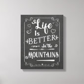 山素朴の黒板で生活が良い キャンバスプリント (正面)