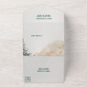 山素朴アーバーグリーン結婚ズ オールインワン招待状 (外側)