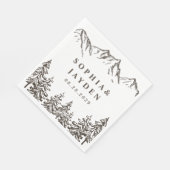 山素朴エレガント水彩松結婚市 スタンダードランチョンナプキン (角)