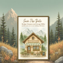 山素朴モノグラム結婚式の日付を保存