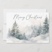 山素朴冬シーン水の色クリスマス シーズンカード (正面)