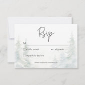 山素朴冬シーン水色なしディナー 出欠カード (正面)