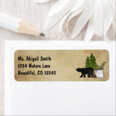 山素朴国シルエットベアアドレス ラベル (インサイチュ)