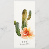 山素朴山 |砂漠のウェディングレセプションメニュー メニュー (裏面)