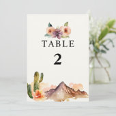 山素朴山 |砂漠結婚のテーブル番号 招待状 (スタンド正面)