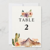 山素朴山 |砂漠結婚のテーブル番号 招待状 (裏面)