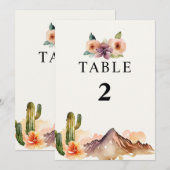 山素朴山 |砂漠結婚のテーブル番号 招待状 (正面/裏面)