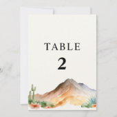 山素朴山 |砂漠結婚のテーブル番号 招待状 (正面)