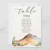 山素朴山 |砂漠結婚のテーブル番号 招待状 (裏面)