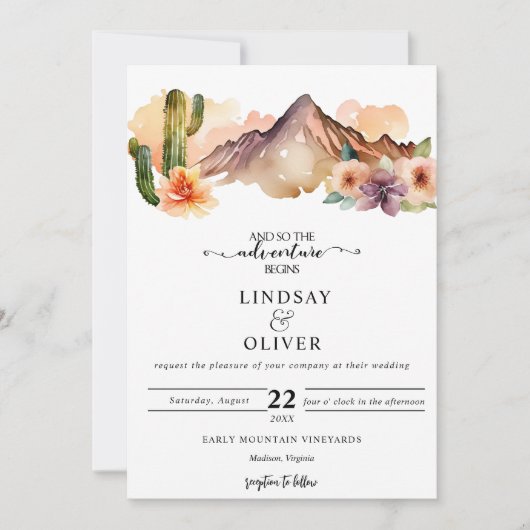 山素朴山 |砂漠結婚の 招待状 (正面)