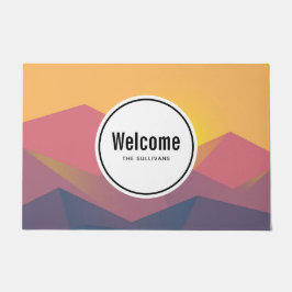 山素朴形ミニマリストへようこそ ドアマット