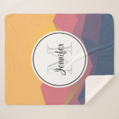 山素朴形幾何学最小主義モノグラム シェルパブランケット (正面(横))