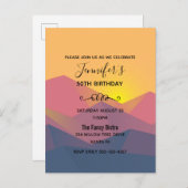 山素朴形幾何学最小主義誕生日 インビテーションポストカード (正面/裏面)