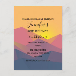 山素朴形幾何学最小主義誕生日 インビテーションポストカード