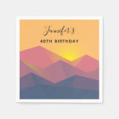 山素朴形幾何学最小主義誕生日 スタンダードカクテルナプキン (正面)