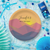 山素朴形幾何学最小主義誕生日 ペーパープレート (パーティー)