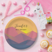 山素朴形幾何学最小主義誕生日 ペーパープレート (パーティー)