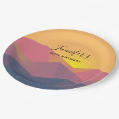 山素朴形幾何学最小主義誕生日 ペーパープレート (アングル)