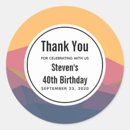 山素朴形幾何学最小主義誕生日 ラウンドシール