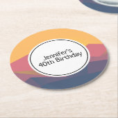 山素朴形幾何学最小主義誕生日 ラウンドペーパーコースター (アングル)