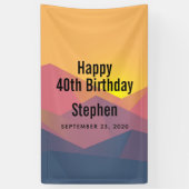 山素朴形幾何学最小主義誕生日 横断幕 (縦)