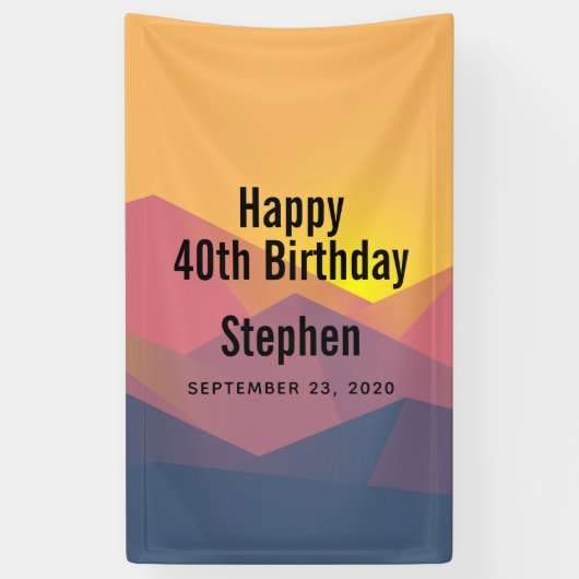 山素朴形幾何学最小主義誕生日 横断幕 (縦)