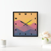 山素朴形極小主義 スクエア壁時計 (ホーム)