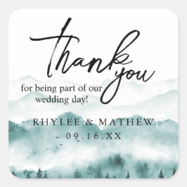 山素朴感謝結婚の スクエアシール