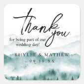 山素朴感謝結婚の スクエアシール (正面)