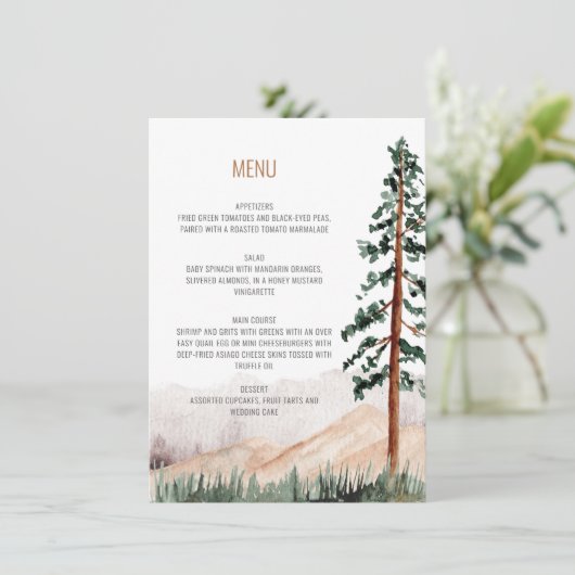 山素朴木の風景のメ結婚ニュー 招待状 (スタンド正面)