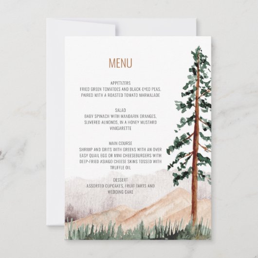 山素朴木の風景のメ結婚ニュー 招待状 (正面)