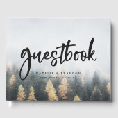 山素朴松の木の秋フォレスト結婚ズ ゲストブック (正面)