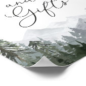 山素朴松の木の結婚式のカードとギフト ポスター (角)