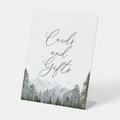 山素朴松の木の結婚式のカードとギフト 台座サイン (正面)