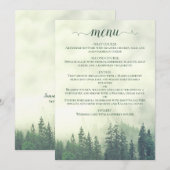 山素朴松の木の緑結婚の メニュー (正面/裏面)