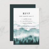 山素朴松の木の食事の選択 出欠カード (正面/裏面)