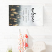 山素朴松の木秋森ウェルカム 横断幕 (インサイチュ)