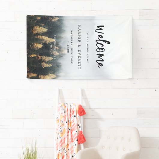 山素朴松の木秋森ウェルカム 横断幕 (インサイチュ)