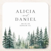 山素朴松林結婚林 スクエアペーパーコースター (正面)