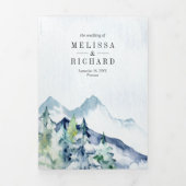 山素朴松林QRコード結婚ズ 三つ折り招待状 (カバー)