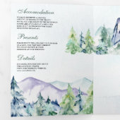 山素朴松林QRコード結婚ズ 三つ折り招待状 (内部最初)