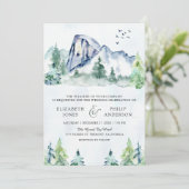 山素朴松林QRコード結婚ズ 招待状 (スタンド正面)