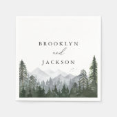 山素朴松結婚の木 スタンダードカクテルナプキン (正面)