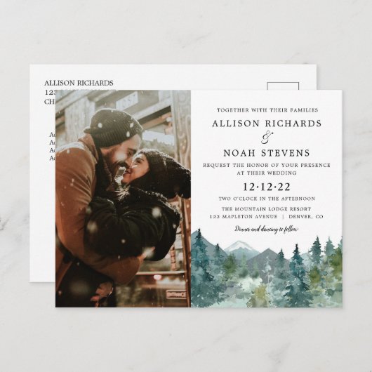 山素朴林のはが結婚き写真 ポストカード (正面/裏面)